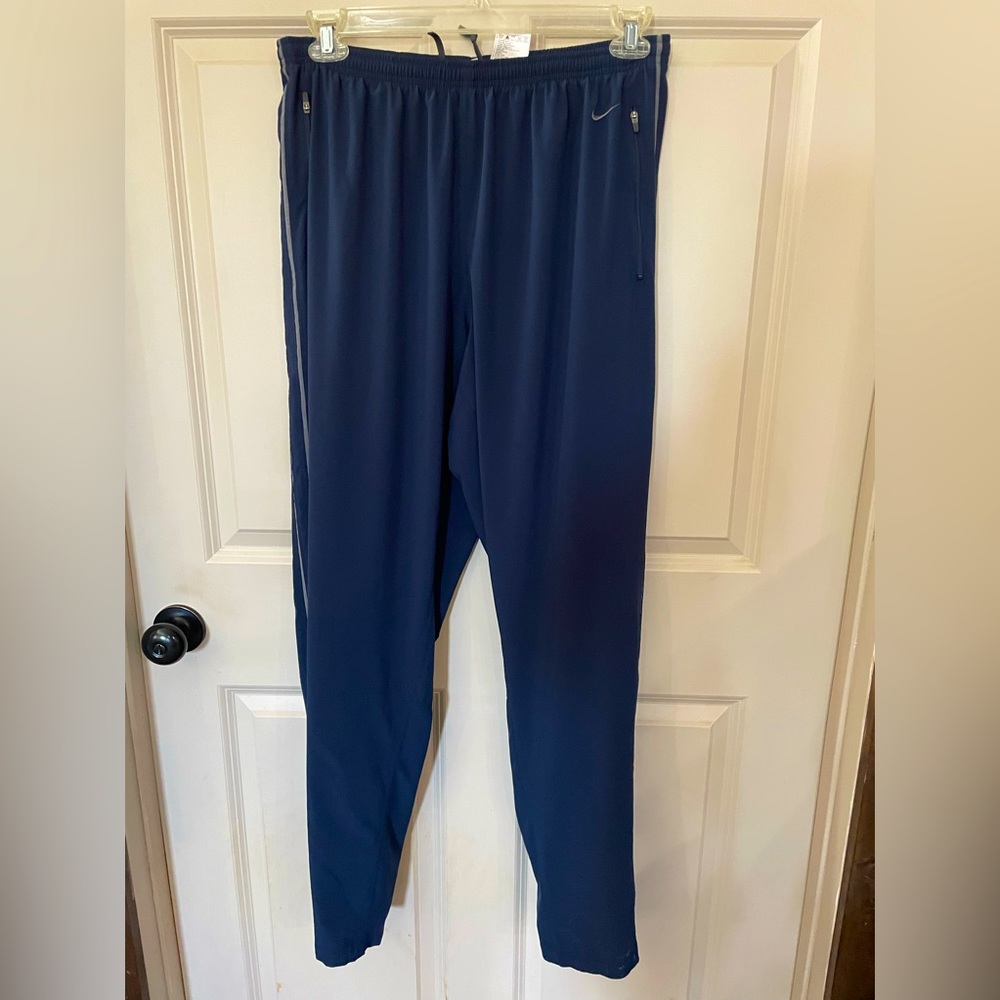 Nike Dri-Fit Men’s Athletic Blue  Zip Track Sweat Pants. Size XL.